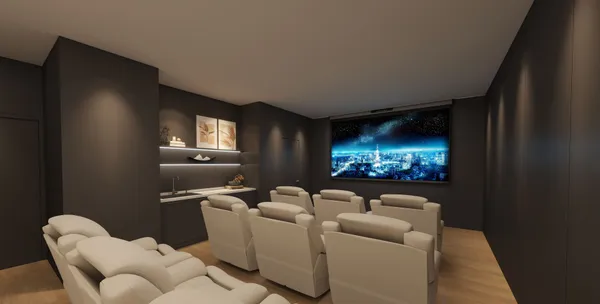 Basement theatre room luxury finishes Whitby
