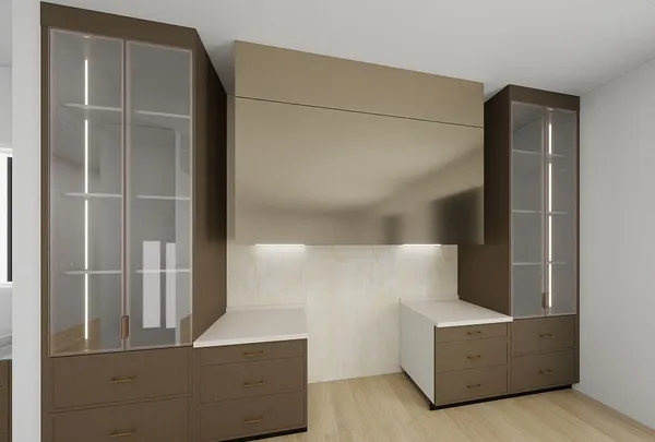 Contemporary kitchen island fluted panel Whitby