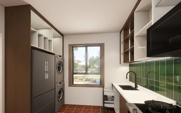 Retro kitchen cabinetry warm wood tones Toronto